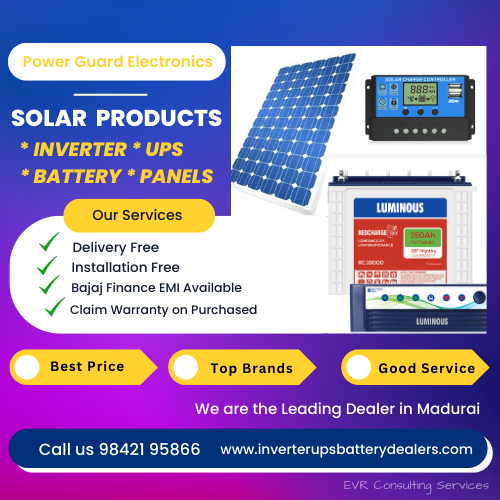 SOLAR PRODUCTS- Inverter-UPS- Battery-Leading Sales & Services in Madurai SOLAR PRODUCTS- Inverter-UPS- Battery-Leading Sales & Services in Madurai