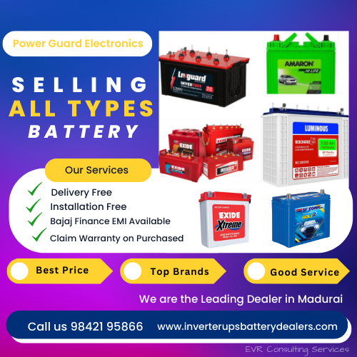 Batteries (All Types) Sales & Service In Madurai Selling-All Types-Battery Sales & Service In Madurai